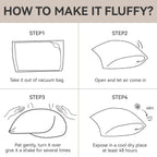 Goose Feather Down Pillows Soft Breathable Cotton Cover Set