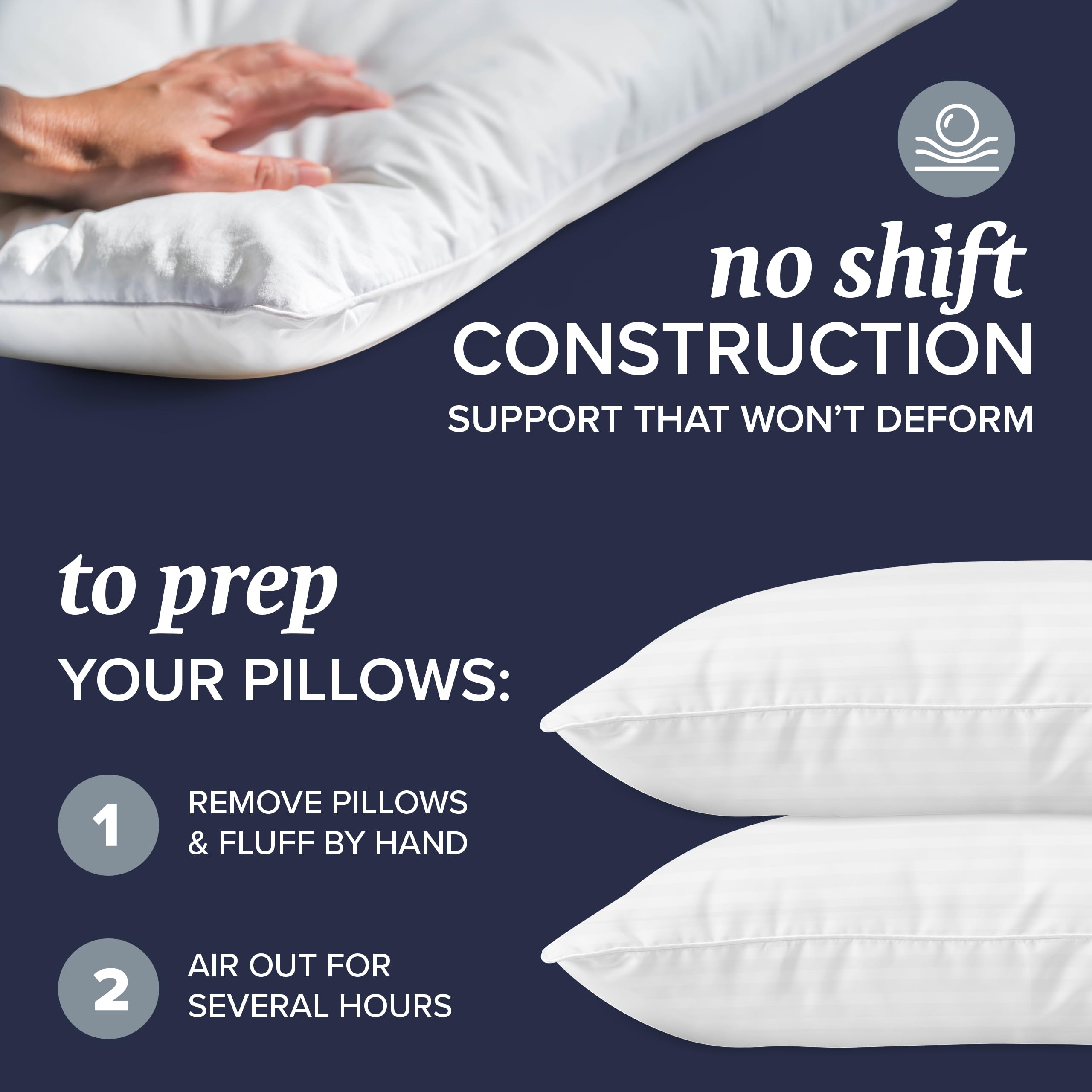 Down Alternative Bed Pillows Set Cooling Soft Support Pair