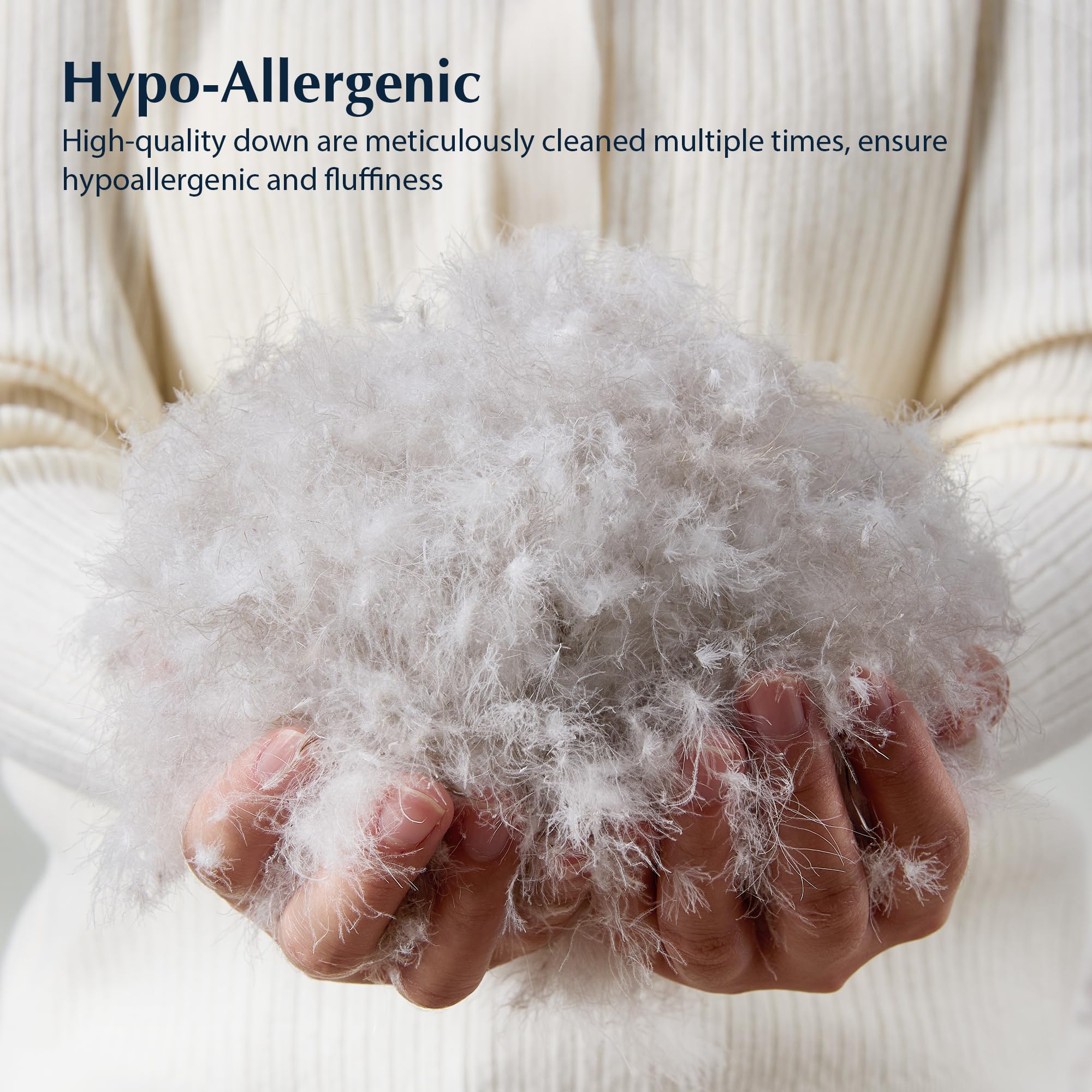 Luxury Down Bed Pillow Medium Support Cotton Cover King Size